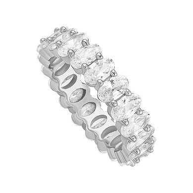 PRIMROSE Oval Cubic Zirconia Eternity Band Ring