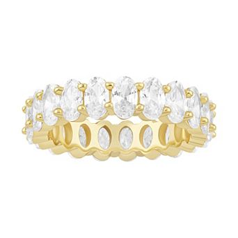 PRIMROSE Oval Cubic Zirconia Eternity Band Ring