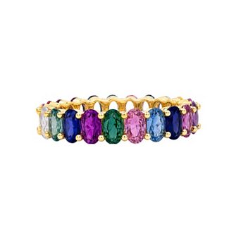 PRIMROSE Oval Cubic Zirconia Eternity Band Ring