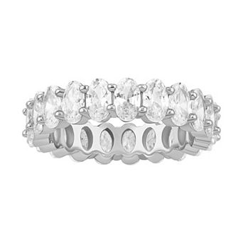 PRIMROSE Oval Cubic Zirconia Eternity Band Ring