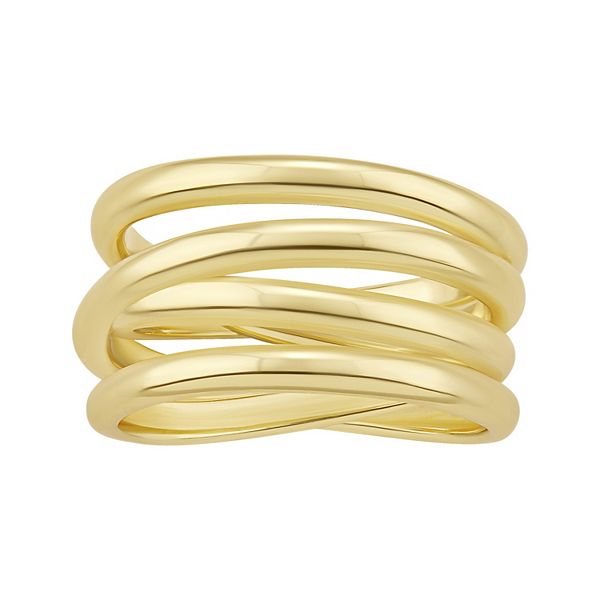 PRIMROSE Crossover Ring - Gold Tone (7)