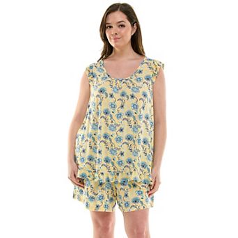 Plus Size Croft & Barrow® 2 pc Sleeveless Tank Pajama Top & Pajama Shorts Sleep Set