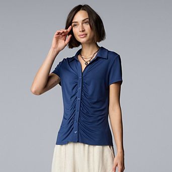 Women's Simply Vera Vera Wang Ruched Front Shirt