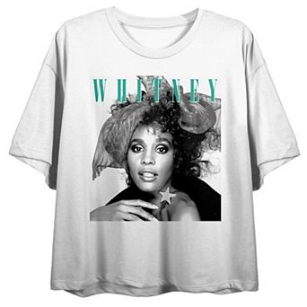 Juniors' Whitney Houston Classic Crop Short Sleeve Tee