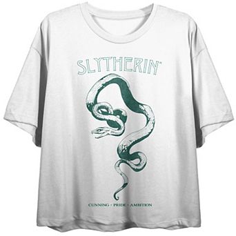 Juniors' Harry Potter Slytherin Crop Short Sleeve Tee