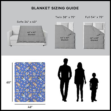 Bluey Mmm Sweet Ice Cream Throw Blanket