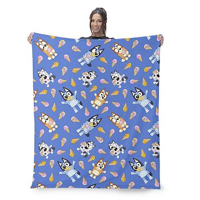 Bluey Mmm Sweet Ice Cream Throw Blanket