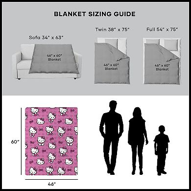 Sanrio Hello Kitty I Love Pink Throw Blanket
