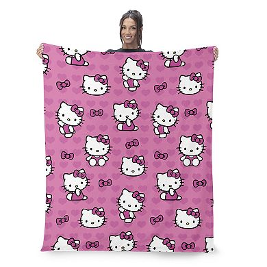Sanrio Hello Kitty I Love Pink Throw Blanket