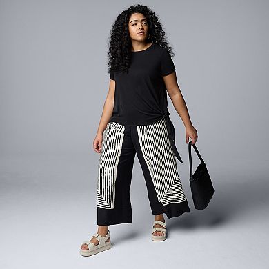 Plus Size Simply Vera Vera Wang Pleated Capri Pants