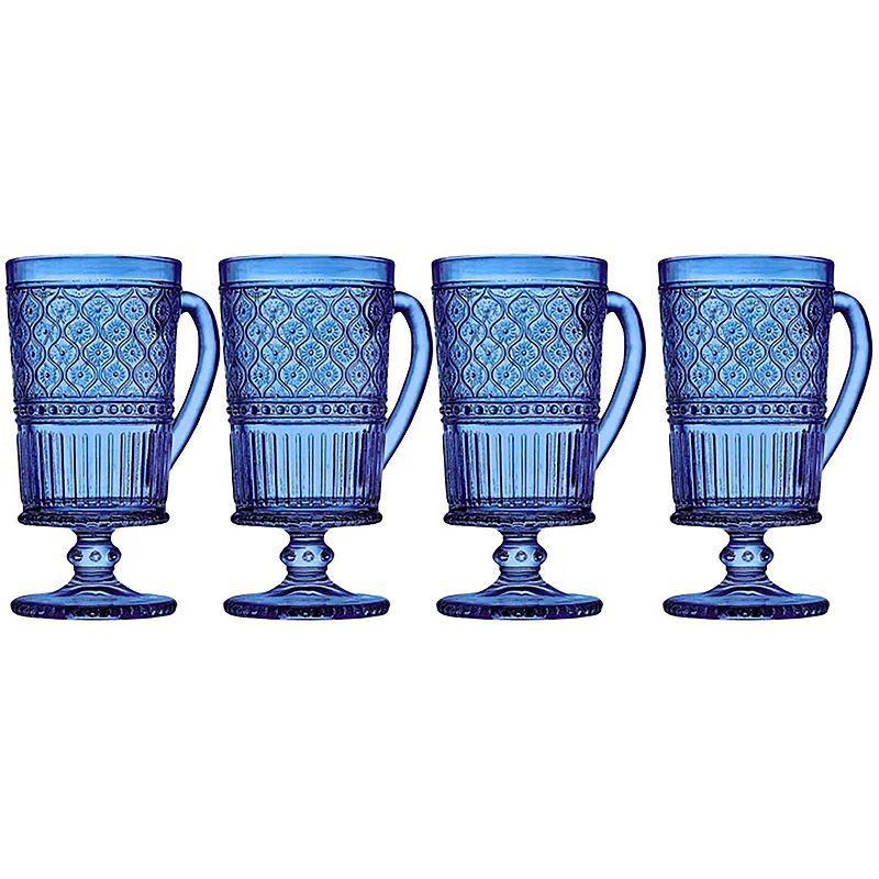 Godinger Silver Claro Footed Coffee Mug - Set of 4, Blue