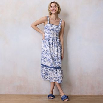 Women's LC Lauren Conrad Tie-Strap Floral Midi Dress