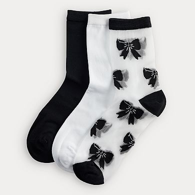 Juniors' madden girl 3-pk. Monofilament Shortie Crew Socks