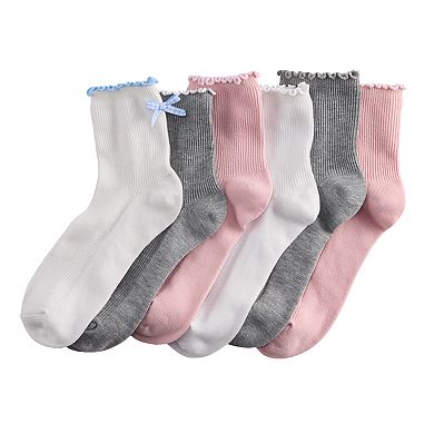 Women's madden girl 6-Pack Gingham Bow Back Anklet Socks