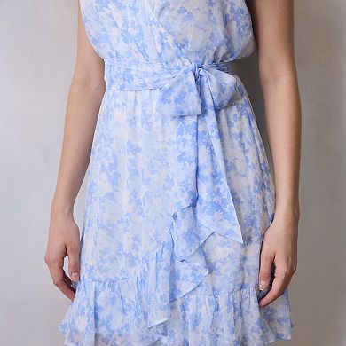 Petite LC Lauren Conrad Flutter Sleeve Wrap Dress