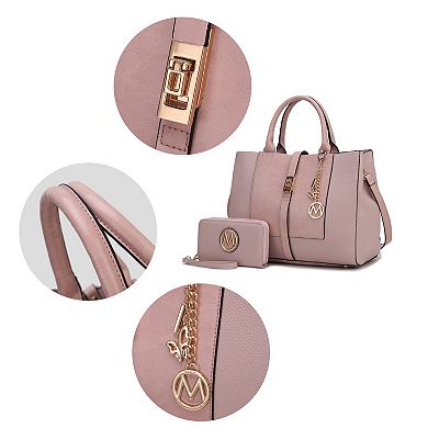 MKF Collection Yola Women's Satchel Handbag with Wristlet Wallet by Mia K.