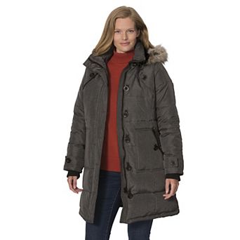Woman Within Plus Size Heathered Down Puffer Coat