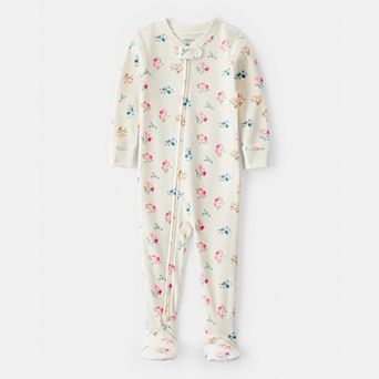 Baby & Toddler Girl Carter's Flower Print Snug Fit Footed Pajamas