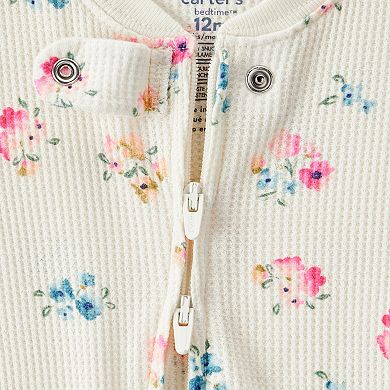 Baby & Toddler Girl Carter's Flower Print Snug Fit Footed Pajamas