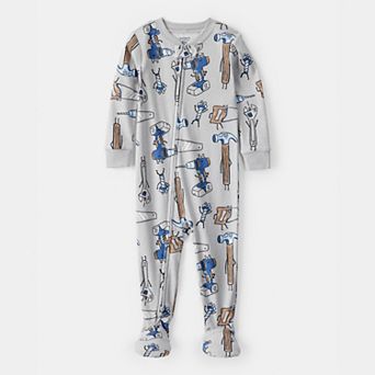 Baby & Toddler Boy Carter's Construction Print Snug Fit Footed Pajamas