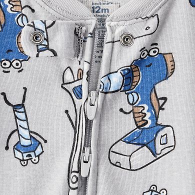 Baby & Toddler Boy Carter's Construction Print Snug Fit Footed Pajamas