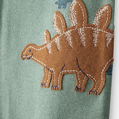 Boys Carter's Dinosaur Print 100% Cotton Long-Sleeve Zip One-Piece Pajamas