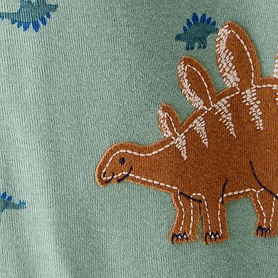 Boys Carter's Dinosaur Print 100% Cotton Long-Sleeve Zip One-Piece Pajamas