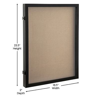 Merrick Lane 18" X 24" Shadow Display Case With Linen Liner