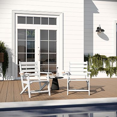 Merrick Lane Indoor-outdoor Adirondack Dining Chair With Cupholder