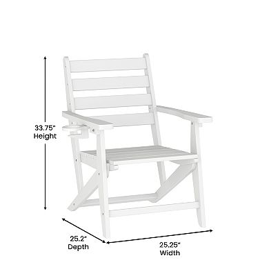 Merrick Lane Indoor-outdoor Adirondack Dining Chair With Cupholder