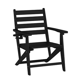 Merrick Lane Indoor-outdoor Adirondack Dining Chair With Cupholder