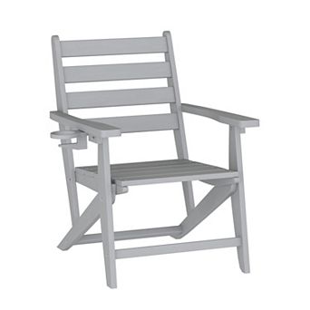 Merrick Lane Indoor-outdoor Adirondack Dining Chair With Cupholder