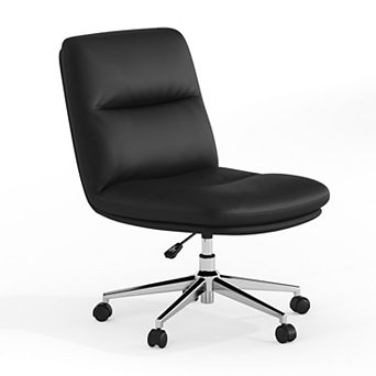Merrick Lane Padded Mid-Back Height-Adjustable Armless Swivel Office Chair with Wheels