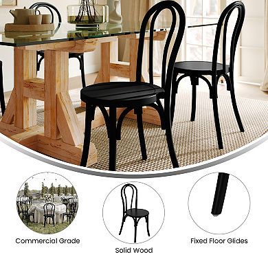 Merrick Lane 2pk Dining Chair With Stack Design, Elegant Wood Finish