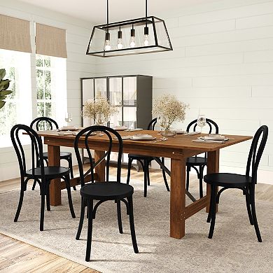 Merrick Lane 2pk Dining Chair With Stack Design, Elegant Wood Finish