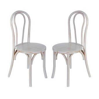 Merrick Lane 2 pk Dining Chair With Stack Design, Elegant Wood Finish