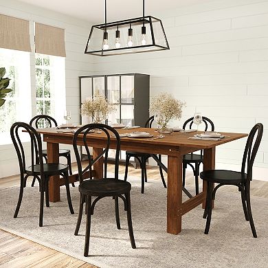 Merrick Lane Dining Chair With Stack Design, Elegant Wood Finish