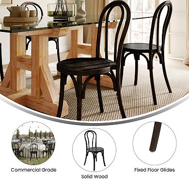 Merrick Lane Dining Chair With Stack Design, Elegant Wood Finish