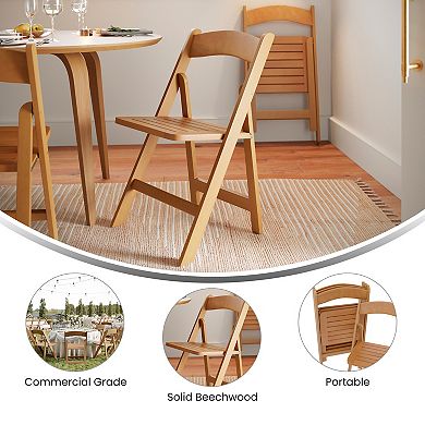 Merrick Lane 4pk Versatile Use Solid Wood Dining Chair With Portable, Foldable Design