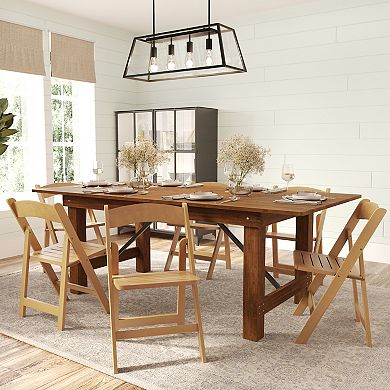 Merrick Lane 4pk Versatile Use Solid Wood Dining Chair With Portable, Foldable Design