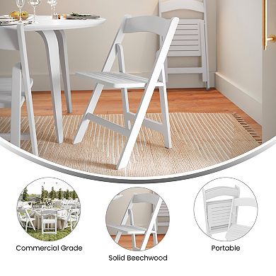 Merrick Lane Versatile Use Solid Wood Dining Chair With Portable, Foldable Design