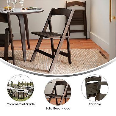 Merrick Lane 2pk Versatile Use Solid Wood Dining Chair With Portable, Foldable Design