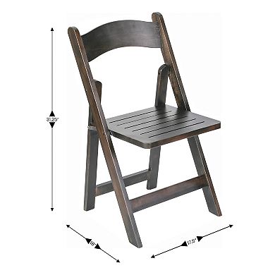 Merrick Lane 2pk Versatile Use Solid Wood Dining Chair With Portable, Foldable Design