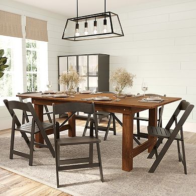 Merrick Lane 2pk Versatile Use Solid Wood Dining Chair With Portable, Foldable Design