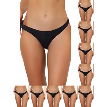 10 Packs Underwear for Women Low-Waist Contract Color Bikini Sporty Sweat-Absorbing Thongs