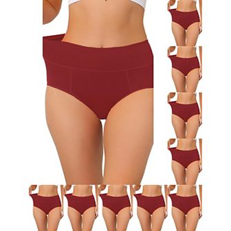 10 Packs Women's Cotton High-Waist (Available in Plus Size), Tummy Control Underwear