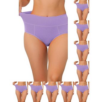 10 Packs Women's Cotton High-Waist (Available in Plus Size), Tummy Control Underwear