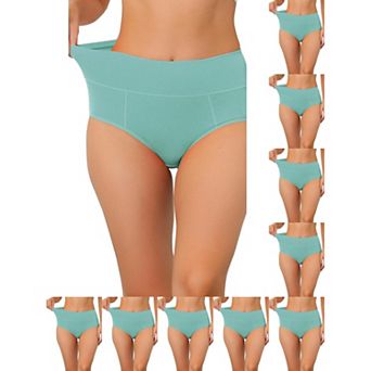 10 Packs Women's Cotton High-Waist (Available in Plus Size), Tummy Control Underwear