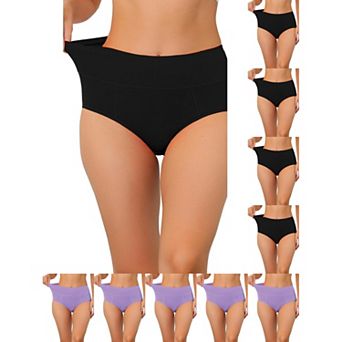 10 Packs Women's Cotton High Waist (Available in Plus Size), Tummy Control Underwear