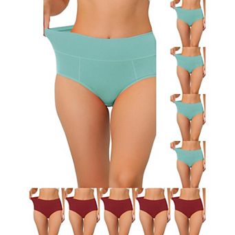 10 Packs Women's Cotton High Waist (Available in Plus Size), Tummy Control Underwear